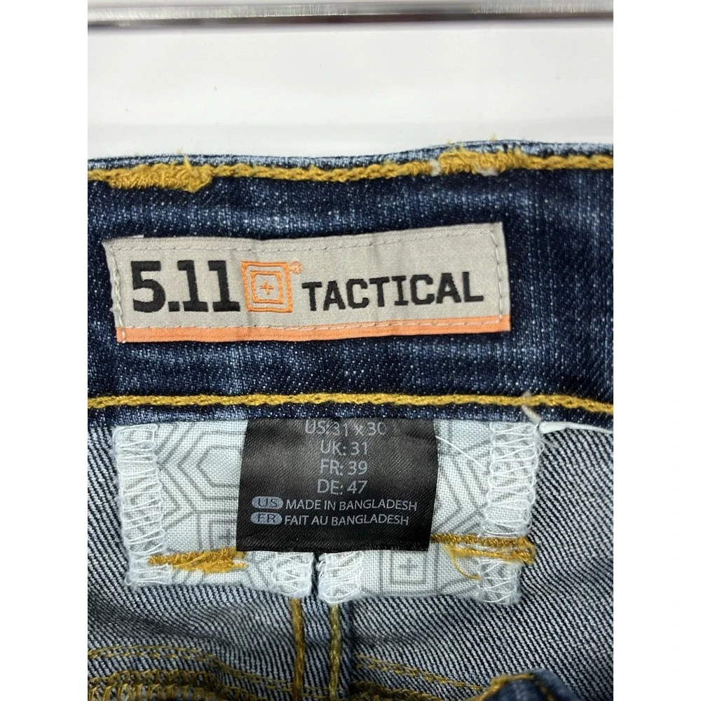 5.11 Tactical Jeans Men's Size 31 x 27 Defender Flex Slim Stretch Denim HEMMED